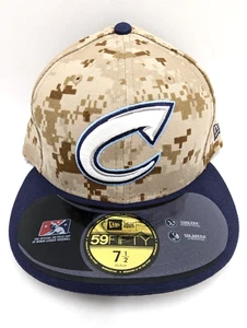 Vtg Columbus Clippers Hat New Era 59FIFTY Camo Baseball Cap 7 1/2 NEW USA Made - Picture 1 of 12