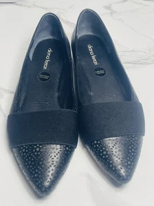 Diana Ferrari Women’s US 10 Black Flat Eyelet European Leather  - Picture 1 of 7