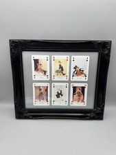 Vintage Style Pin Up Girls Playing Card Picture In Ornate Black Frame