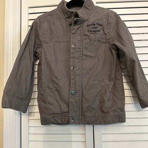 Janie and Jack Boys Size 4 - 5 Gray Sport Coat Jacket Race team - Picture 1 of 8
