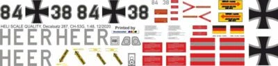 Decal 287 Sikorsky CH-53G Bundeswehr Heer 84+38 - Bild 1 von 2