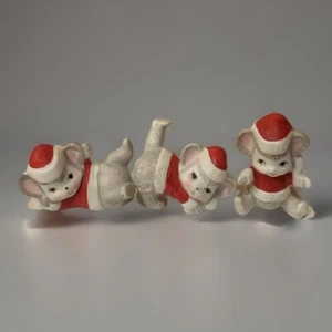 Vintage Christmas Around The World Tumbling Mice Figurines Set Of 3 Decorp VGC - Picture 1 of 7