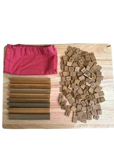 Scrabble Vintage Letter Tiles Game Replacement Pieces Holders Carry Bag Crafts - Picture 1 of 6