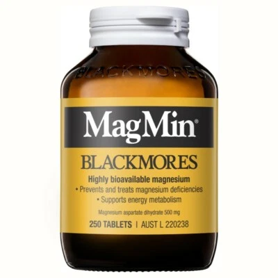Blackmores MagMin 250 Tablets Highly Bioavailable Magnesium Muscle Function - image 1 of 3