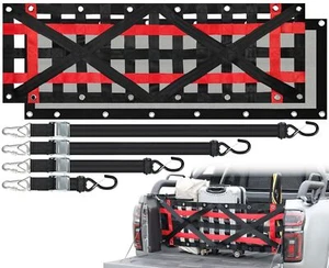 Heavy Duty Tailgate Net for Truck Bed with Detachable Cargo Mesh, Tailgate Ne... - Picture 1 of 7