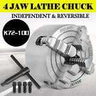 80-160mm 4Jaw Metal Lathe Chuck K72 External Jaw Grinding Independent Reversible