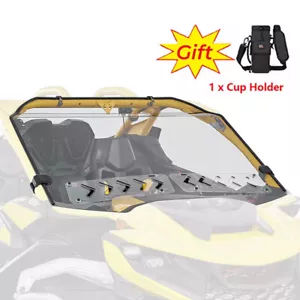 KEMIMOTO UTV Vented Windshield Front Windscreen PC for Can Am Maverick R 2024+ - Picture 1 of 12