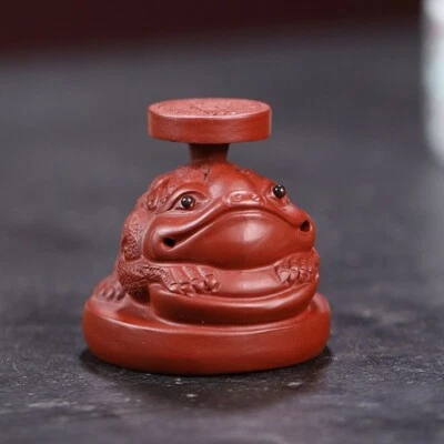 Chinese Zisha Purple Clay Tea Pet Toad Holder for Lid of Pot Tea Accessories New - Image 1 of 4