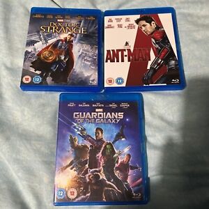 3 Marvel Blu Ray Film Bundle Doctor Strange Ant-Man Guardians Of The Galaxy