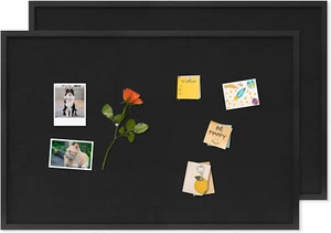 Cork Board with Linen Black 2Pack,Bulletin Board 36"X24", Corkboards for Office - Picture 1 of 12