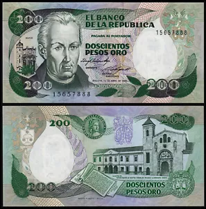 KOLUMBIEN 200 PESOS GOLD (P429b) 01.04.1985 UNC - Bild 1 von 1