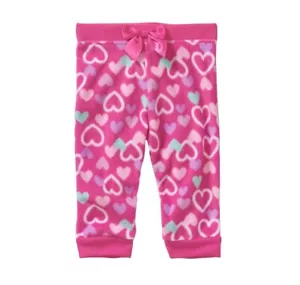 New-Garanimals- Baby Girl Size 6-9 Months -Valetine Pink/hearts-Fleece Pants - Picture 1 of 1