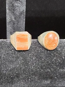 Silver and Stone Rings Both Handmade - Picture 1 of 4