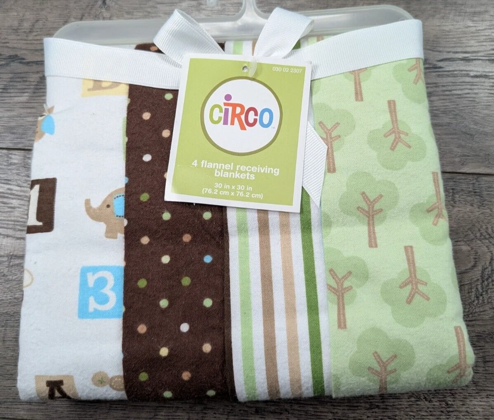 Nuevas mantas de franela para bebé Circo 4pk divertidas Foto 1 de 1
