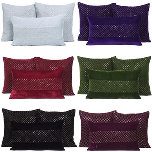 Decorative Cushion Cover Home Sofa Decor Velvet Throw Pillow Case Zipper-3 Pcs - Picture 1 of 59