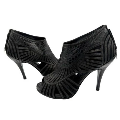 DIOR "Temptation" Python Black Strappy Booties Sandals EU 39 US 9 - Image 1 of 4