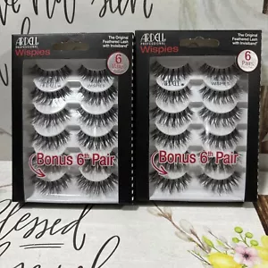 ARDELL PROFESSIONAL WISPIES 12 PAIRS TOTAL MULTIPACK WISPIES LASHES BLACK - Picture 1 of 2