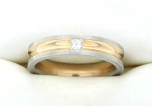 ANILLO DE COMPROMISO PRINCESA DIAMANTE PLATINO 18K - Imagen 1 de 2