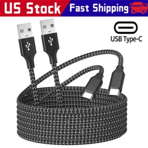 1-3er Pack Geflochtenes USB C Typ-C Schnellladen Daten Sync Ladekabel Kabel 3/6/10 Fuß - Bild 1 von 12