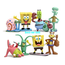 8pcs Set SpongeBob Squarepants Patrick Star Squidward Tentacles PVC Figure Toy