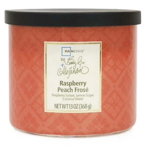 Mainstays by Becky G. & Alejandra 3-Wick Raspberry Peach Frose Candle, Orange Ti - Picture 1 of 3