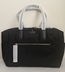 NWT Kate Spade Chelsea Large Nylon Weekender Travel Bag Black KC525 - Picture 1 of 16