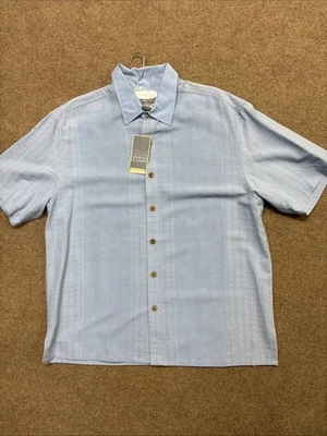 Camisa masculina manga curta Khacki nova com etiquetas SADDLEBRED ajuste clássico tamanho XL - Imagem 1 de 4