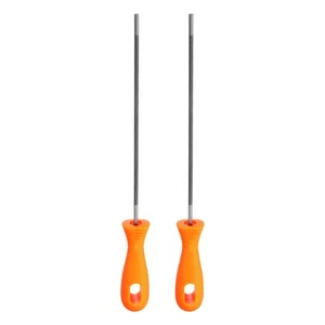 2pcs Chainsaw File 5/32" Chrome Steel Double Cut Round Rasp with Plastic Handle - Picture 1 of 7
