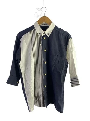 ISSEY MIYAKE УКОРОЧЕННАЯ РУБАШКА МУЖЧИН ЦВЕТ ТЕМНО-ПОЛОСАТЫЙ МАТЕРИАЛ ХЛОПОК РАЗМЕР M Б/У - Изображение 1 из 4