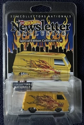 Dodge A100 amarillo '66 exclusivo del boletín de Hot Wheels 22nd Nationals con pegatina Foto 1 de 4