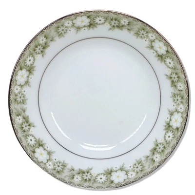 Tigela Noritake Princeton 6911 frutas 5 1/2" acabamento platina verde Japão década de 1970 - Imagem 1 de 4