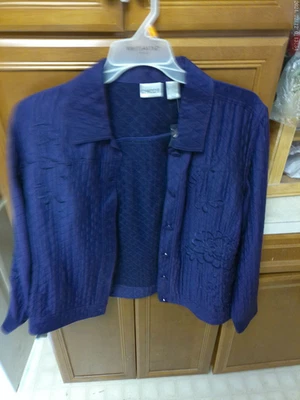 CHAQUETA LIBBETTE MUJER CHICO'S MANGA LARGA MANTRA TALLA 3, TEXTURA FLORAL, NUEVA CON ETIQUETAS Foto 1 de 4