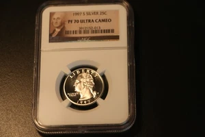 1997-S WASHINGTON QUARTER NGC SILVER PROOF PF 70 UCAM Rare Beauty - Picture 1 of 2
