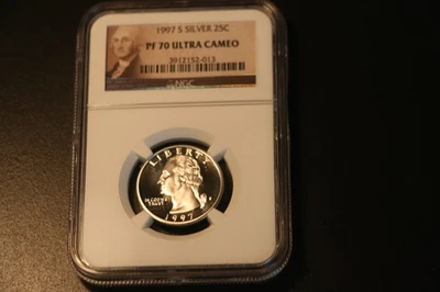 1997-S WASHINGTON QUARTER NGC SILVER PROOF PF 70 UCAM Rare Beauty - Image 1 of 2