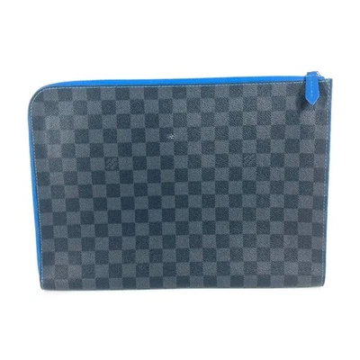 Bolso clutch LOUIS VUITTON N64032 Damier Graphite Pochette Jules GM negro/azul Foto 1 de 4