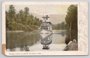Postcard Idaho Steamer Colfax On The St Joe River 1909 - Picture 1 of 2