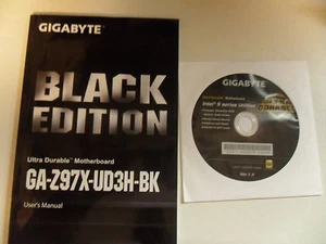 MANUAL AND DISC FOR GIGABYTE GA-Z97X-UD3H-BK MOTHERBOARD - Afbeelding 1 van 2