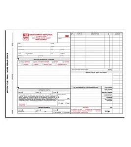 Small Engine Motorcycle Repair Orders w/ Carbons / 8.5 x 11 / Nebs/Deluxe 6510 - Picture 1 of 1