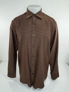 JHANE BARNES - SILK BLEND Geometric Mens L Shirt - Picture 1 of 6