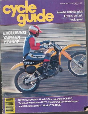 Cycle Guide Magazine February 1979- Yamaha YZ400F, Honda CB650 - Image 1 of 3