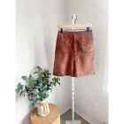 Lilly Pulitzer Dana Suede Leather Skirt Brown Cargo Pockets Mini Womens Size 2 