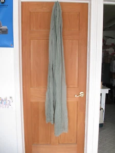 Set of 2  Olive Green Sheer Dinner Cloth Crinkled Table Runners 9 ft x 28 in - Picture 1 of 2