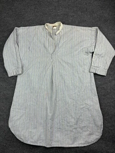 Vintage 80s Banana Republic Nightgown Women's 5 White Blue Striped Cotton - Picture 1 of 9