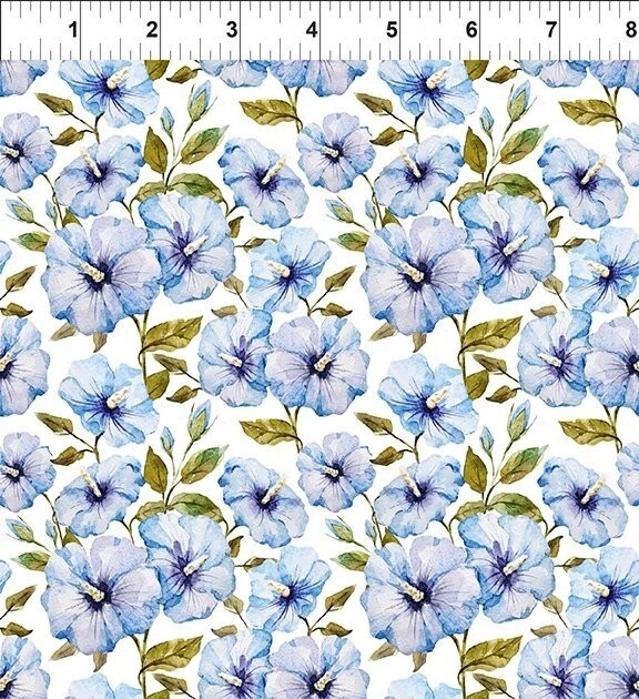 Algodón hibisco In The Beginning Periwinkle Spring 6PS1 Foto 1 de 1