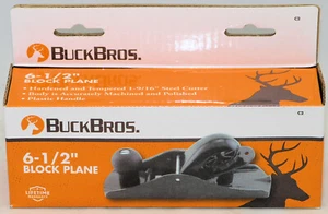 NEW BuckBros. 6-1/2" Block Plane Low Angle Block Plane Hardened & Tampered Blade - Picture 1 of 6