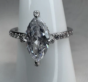 Size 9 Bomb Party RG25189 "Dazzling Bliss" Diamond CZ On Rhodium - Picture 1 of 4