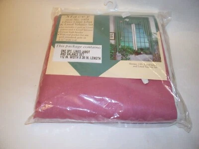 Stacey Juego de 3 Piezas Jabot y Cenefa Forrados Color Baya 112" W 38" L Estilo 9404 Nuevo Foto 1 de 4