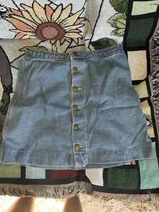 Basic Button Down Front Denim Jean Skirt American Apparel USA Made Medium M - Picture 1 of 4