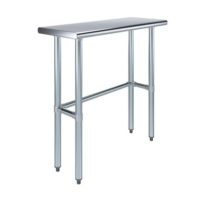14 in. x 36 in. Stainless Steel Open Base Table | NSF Prep Metal Work Table - Image 1 of 4