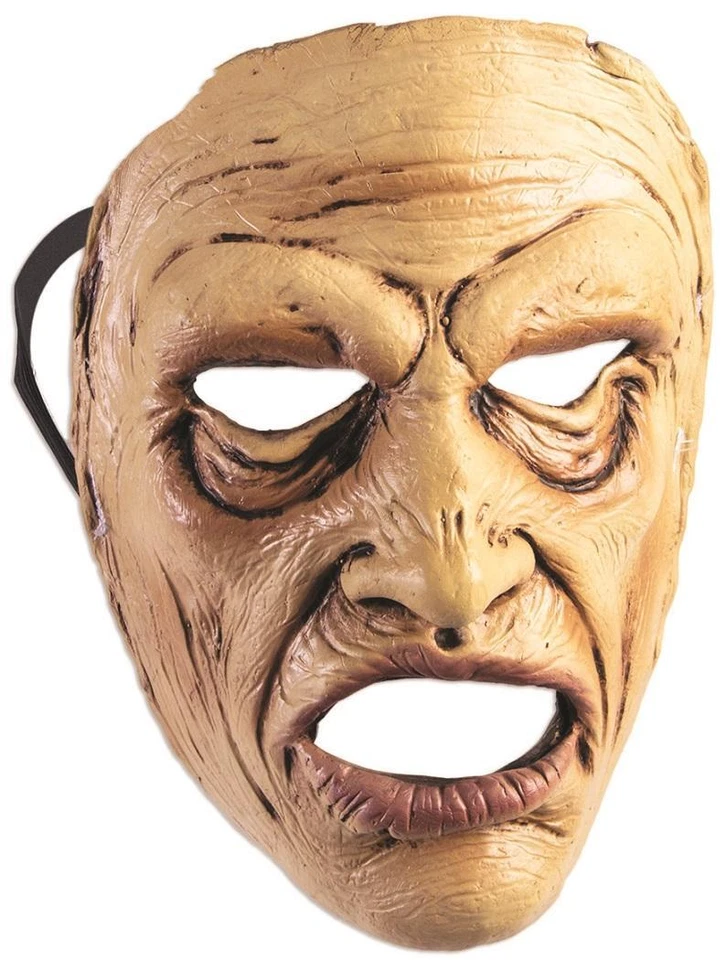 Wow Man Frontal Mask Old Ghoul Zombie Fancy Dress Halloween Costume Accessory - Image 1 of 1